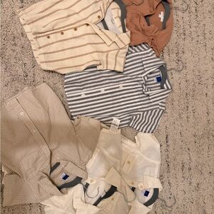Striped and Solid Baby Shirts Set